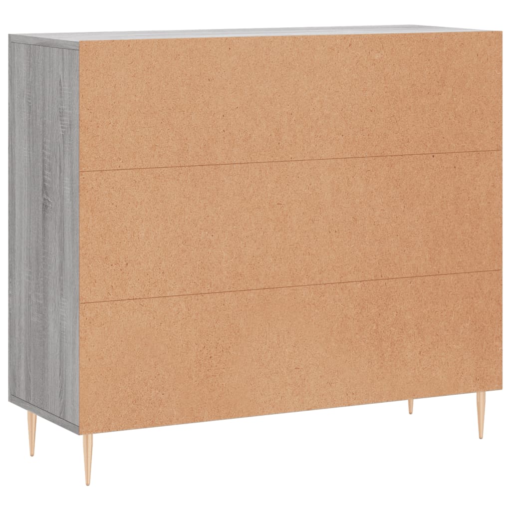 Credenza Grigio Sonoma 90x34x80 cm in Legno Multistrato - homemem39