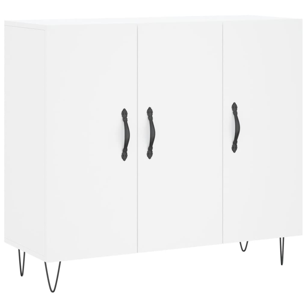 Credenza Bianca 90x34x80 cm in Legno Multistrato - homemem39