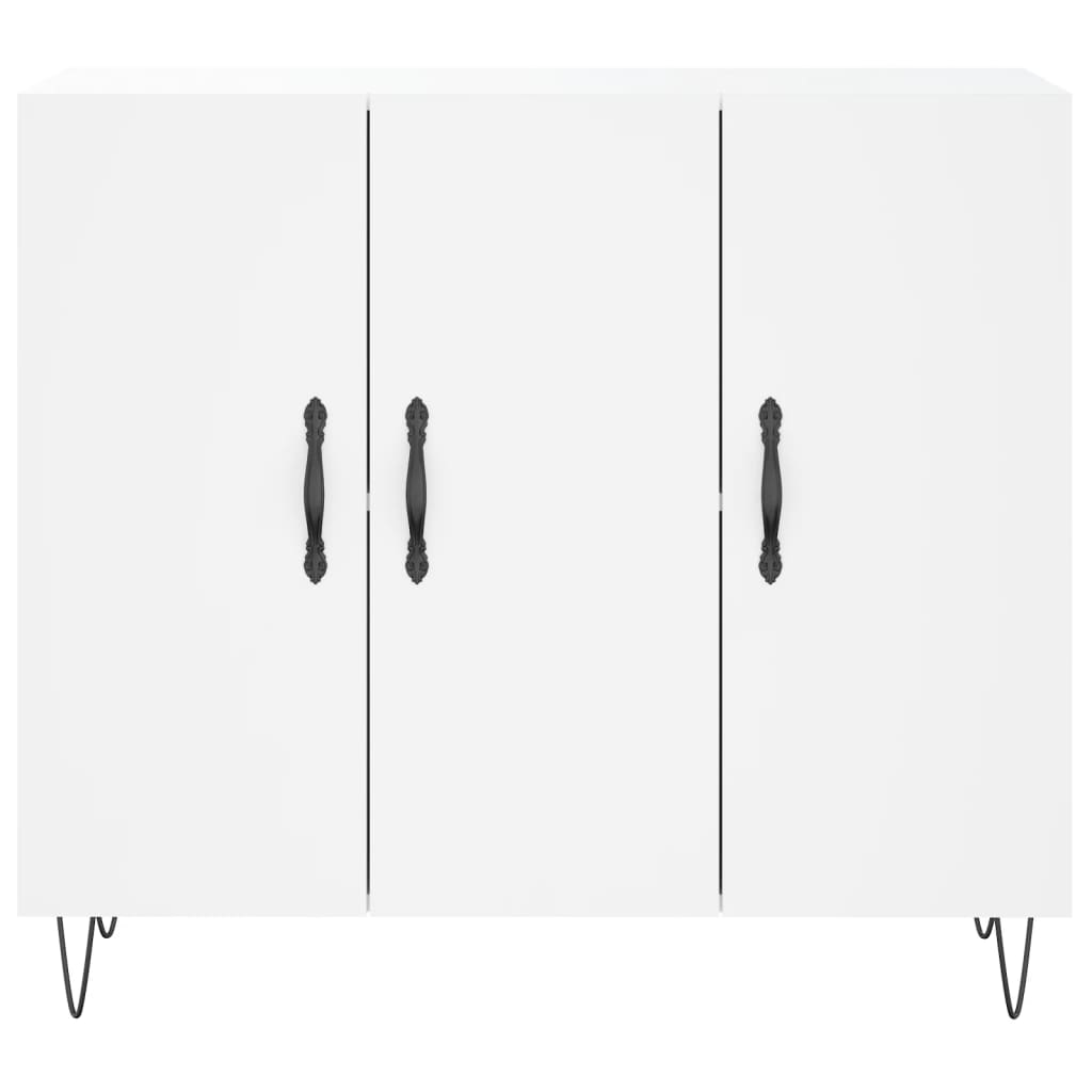 Credenza Bianca 90x34x80 cm in Legno Multistrato - homemem39