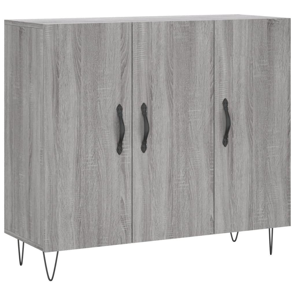 Credenza Grigio Sonoma 90x34x80 cm in Legno Multistrato - homemem39