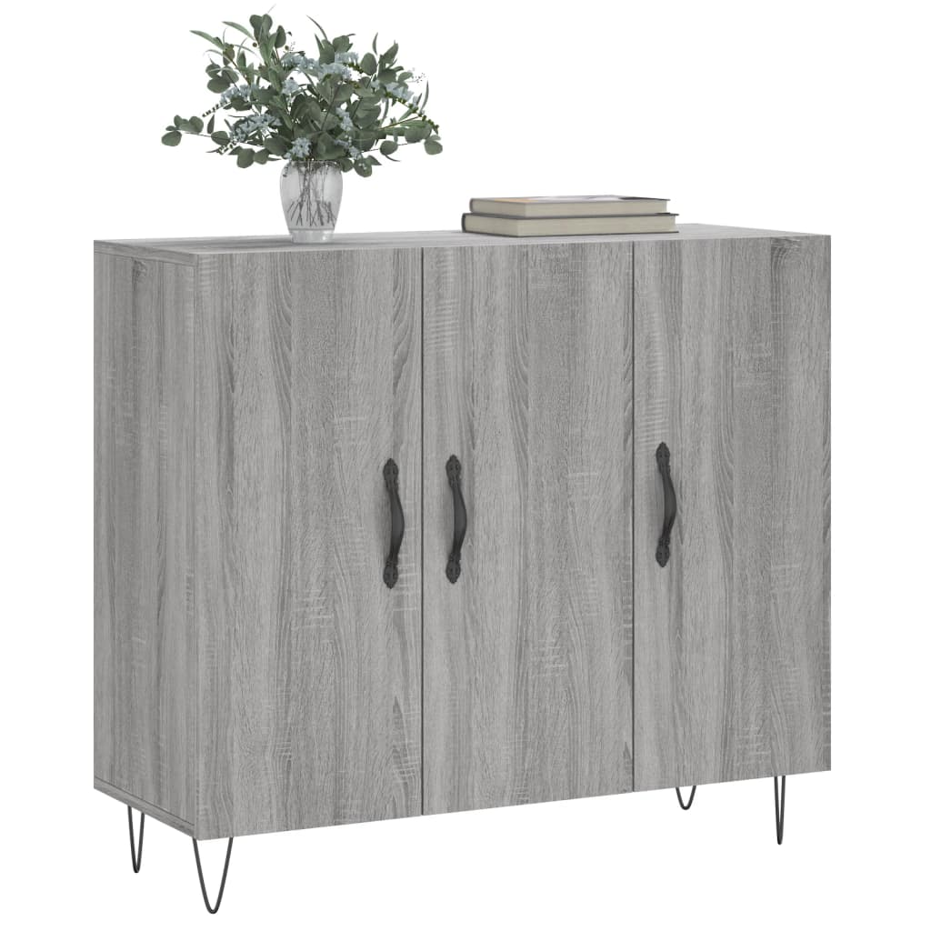 Credenza Grigio Sonoma 90x34x80 cm in Legno Multistrato - homemem39