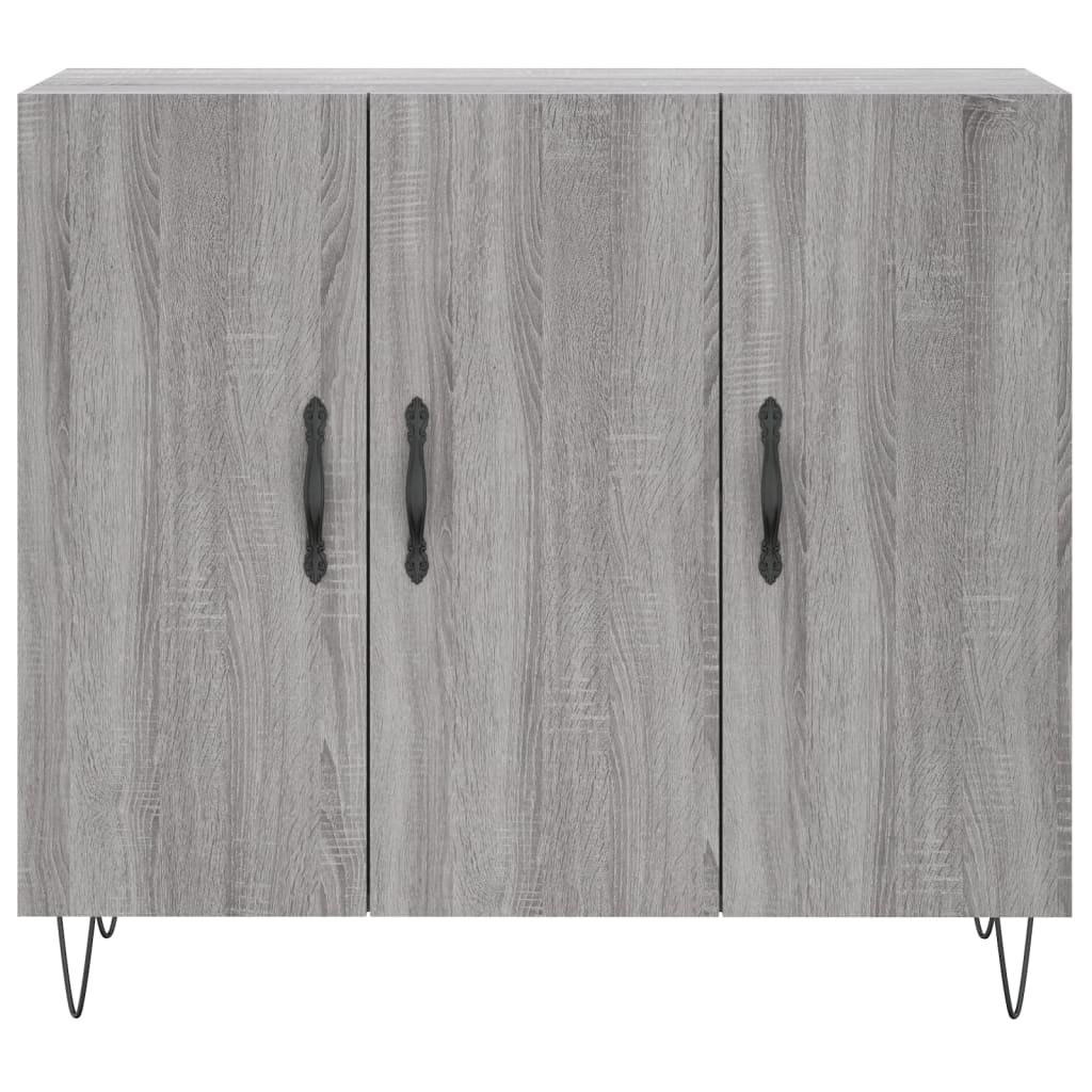 Credenza Grigio Sonoma 90x34x80 cm in Legno Multistrato - homemem39