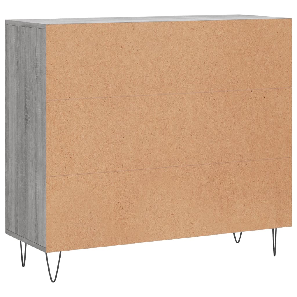 Credenza Grigio Sonoma 90x34x80 cm in Legno Multistrato - homemem39