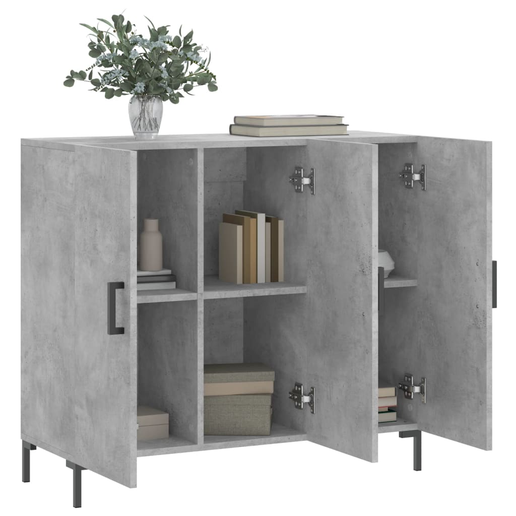 Credenza Grigio Cemento 90x34x80 cm in Legno Multistrato - homemem39