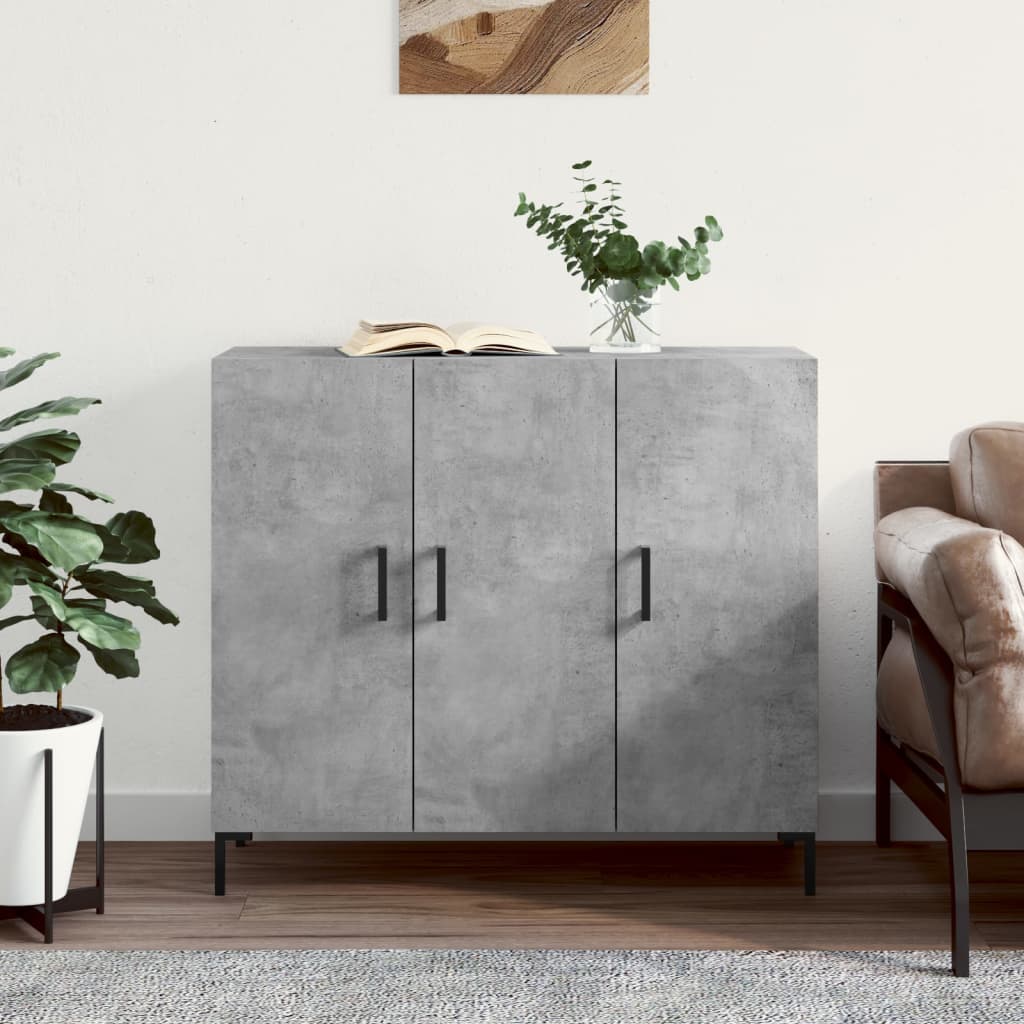 Credenza Grigio Cemento 90x34x80 cm in Legno Multistrato - homemem39