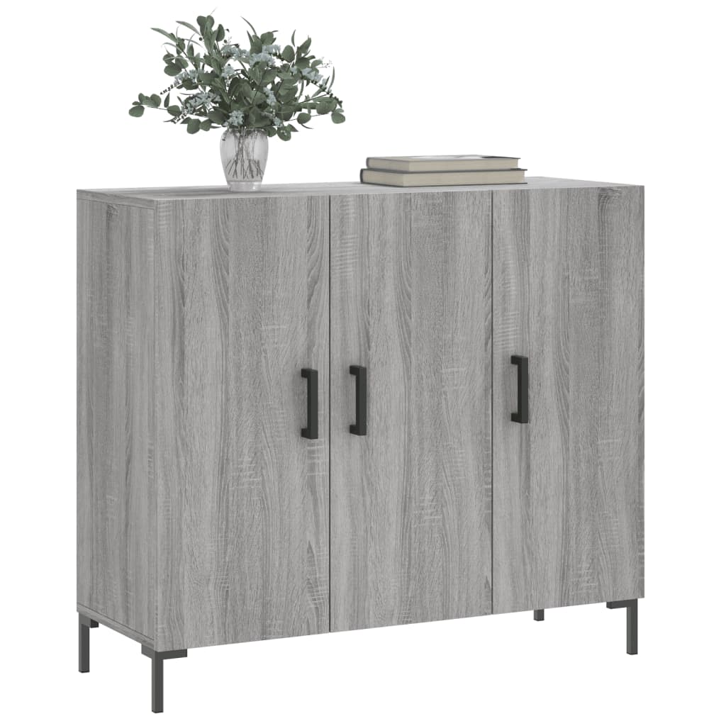 Credenza Grigio Sonoma 90x34x80 cm in Legno Multistrato - homemem39