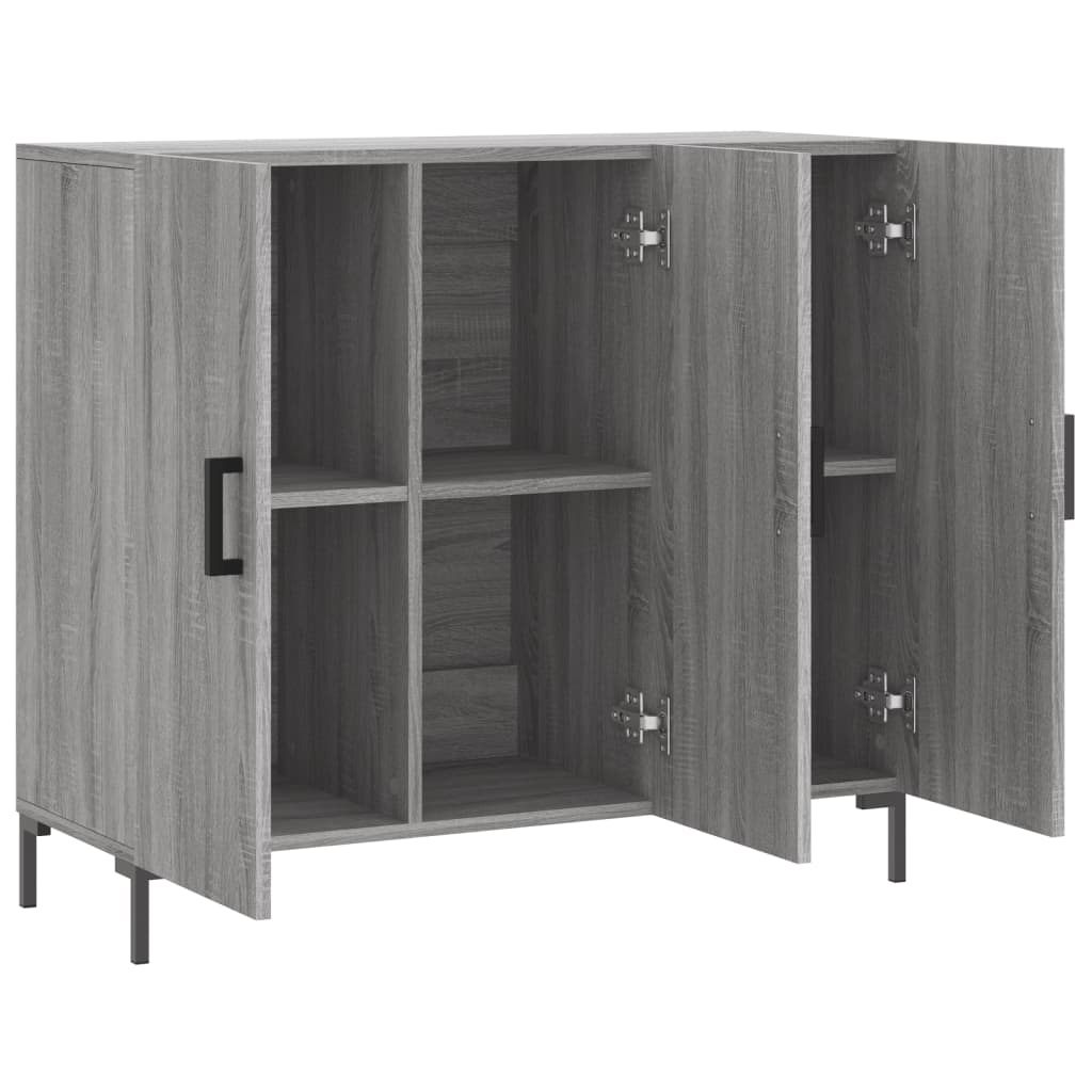 Credenza Grigio Sonoma 90x34x80 cm in Legno Multistrato - homemem39