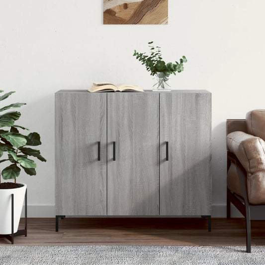 Credenza Grigio Sonoma 90x34x80 cm in Legno Multistrato - homemem39