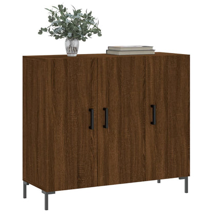 Credenza Rovere Marrone 90x34x80 cm in Legno Multistrato - homemem39