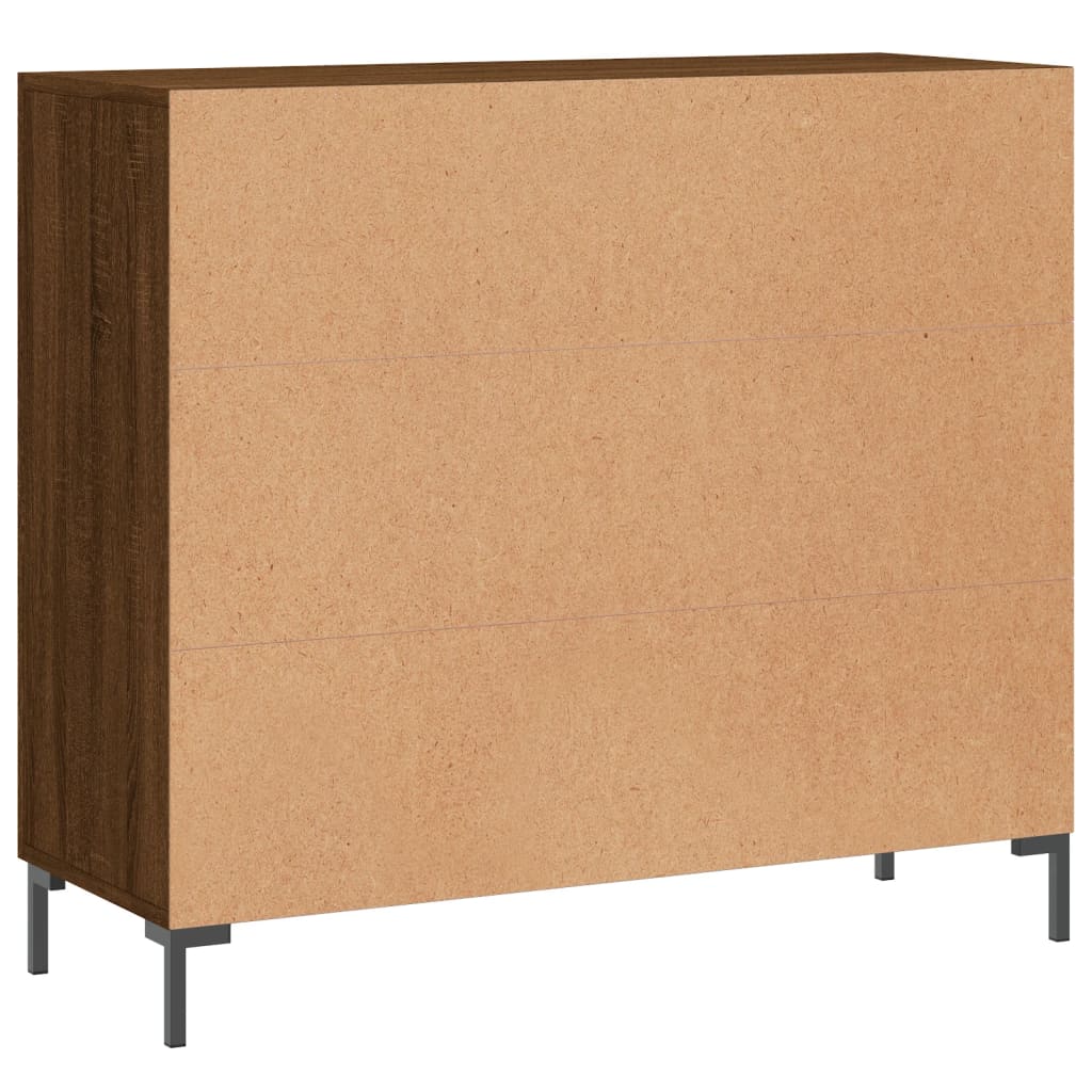 Credenza Rovere Marrone 90x34x80 cm in Legno Multistrato - homemem39