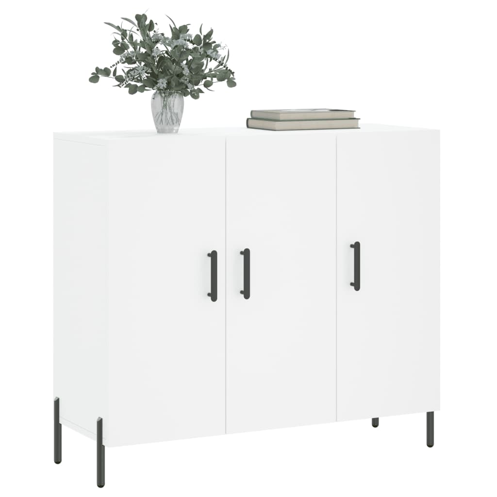 Credenza Bianca 90x34x80 cm in Legno Multistrato - homemem39