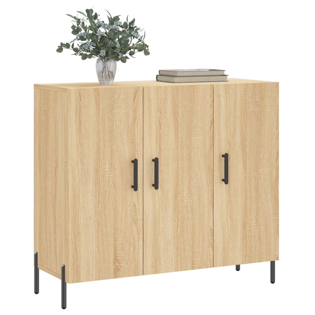 Credenza Rovere Sonoma 90x34x80 cm in Legno Multistrato - homemem39