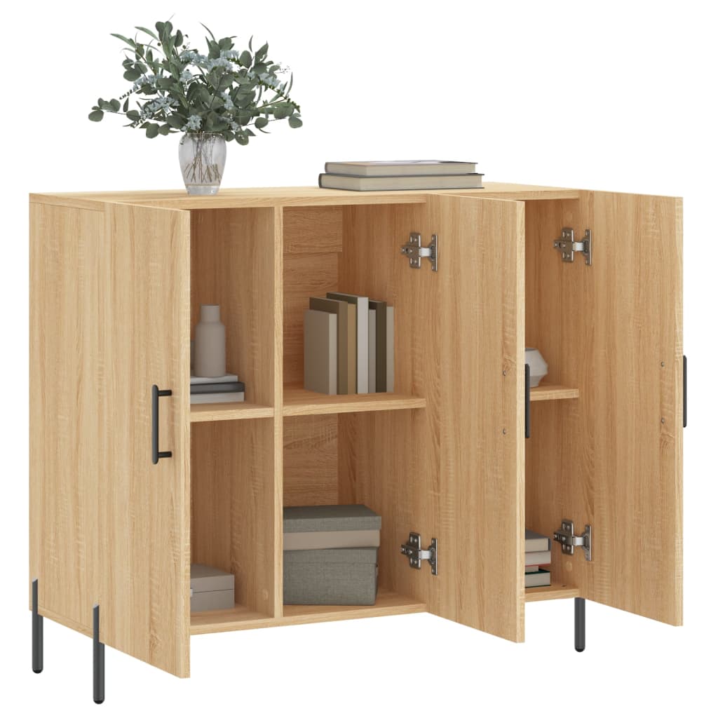 Credenza Rovere Sonoma 90x34x80 cm in Legno Multistrato - homemem39