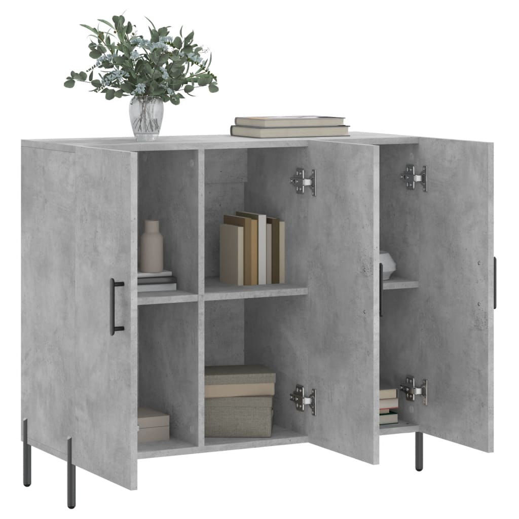 Credenza Grigio Cemento 90x34x80 cm in Legno Multistrato - homemem39