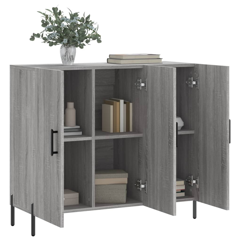 Credenza Grigio Sonoma 90x34x80 cm in Legno Multistrato - homemem39