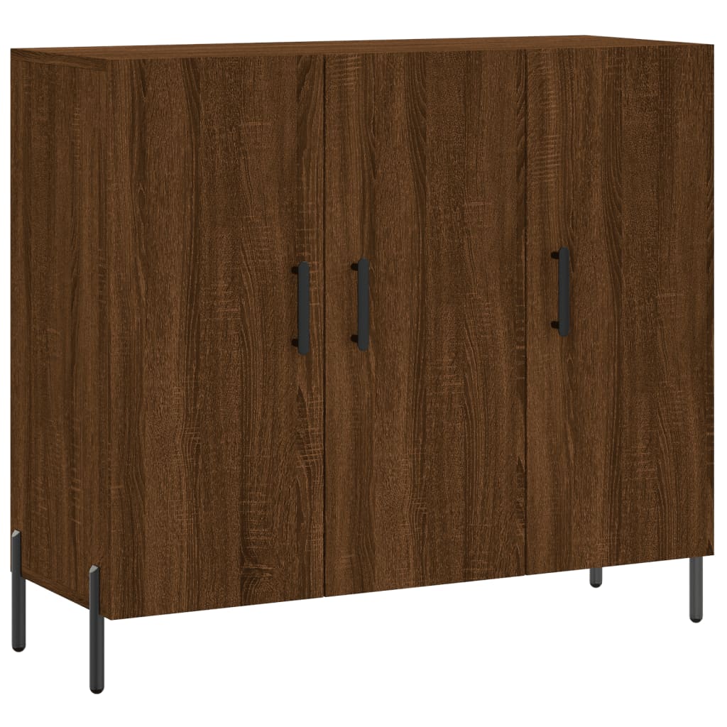 Credenza Rovere Marrone 90x34x80 cm in Legno Multistrato - homemem39