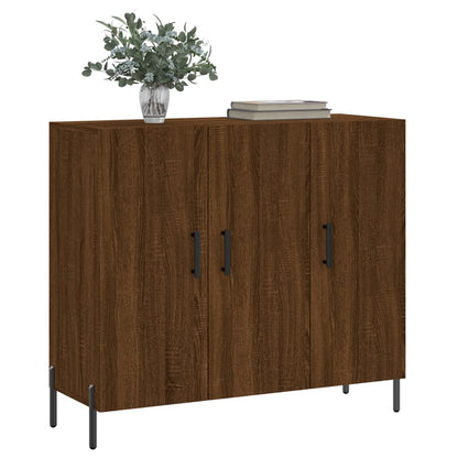 Credenza Rovere Marrone 90x34x80 cm in Legno Multistrato - homemem39