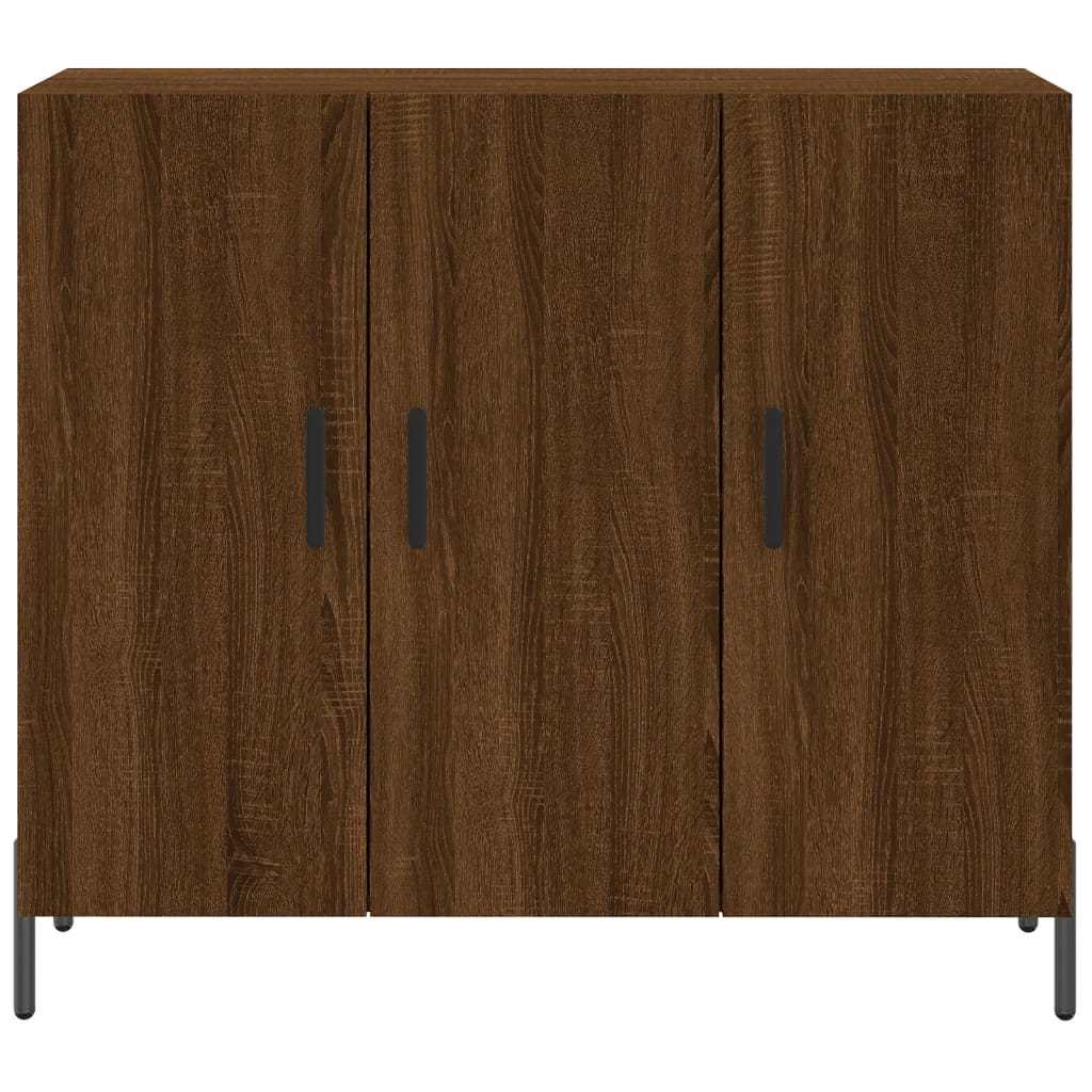 Credenza Rovere Marrone 90x34x80 cm in Legno Multistrato - homemem39