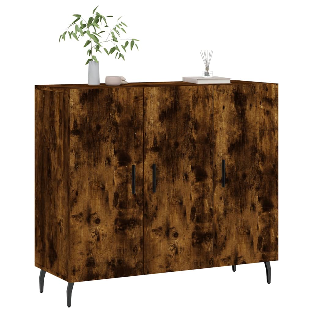 Credenza Rovere Fumo 90x34x80 cm in Legno Multistrato - homemem39