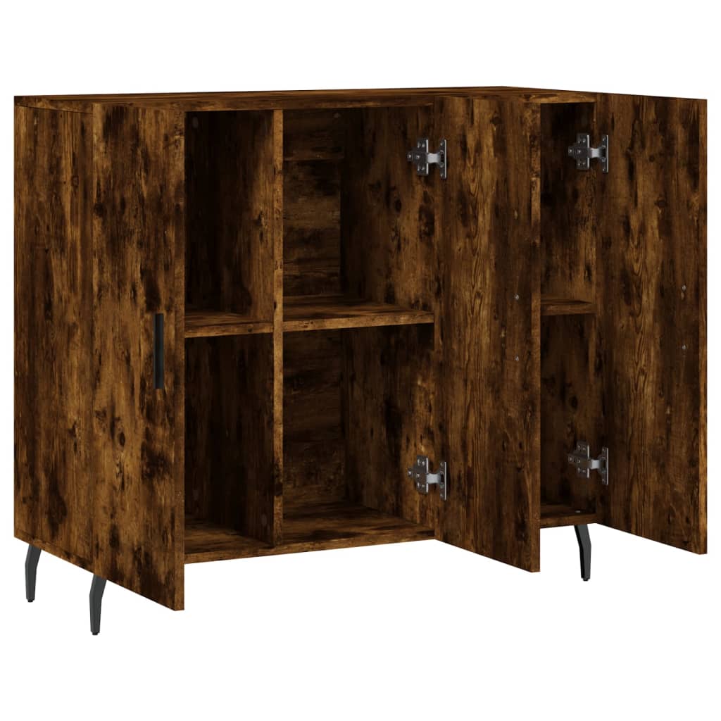 Credenza Rovere Fumo 90x34x80 cm in Legno Multistrato - homemem39