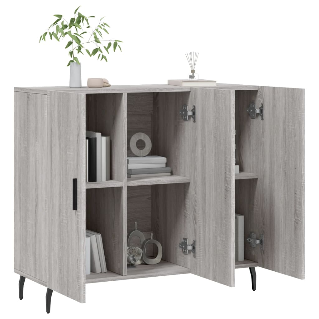 Credenza Grigio Sonoma 90x34x80 cm in Legno Multistrato - homemem39