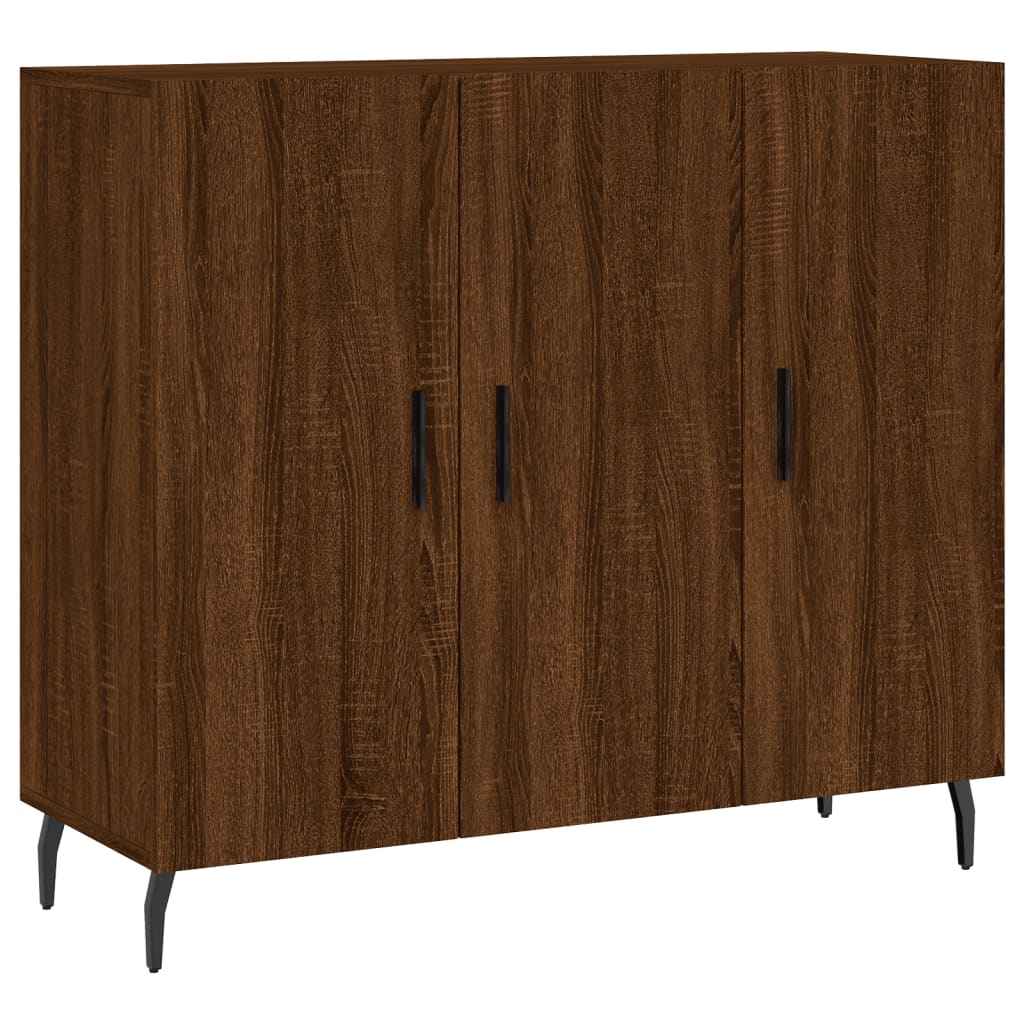 Credenza Rovere Marrone 90x34x80 cm in Legno Multistrato - homemem39