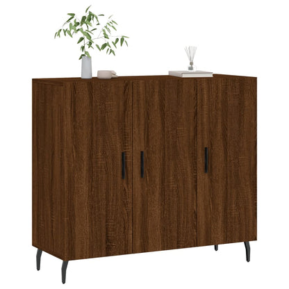 Credenza Rovere Marrone 90x34x80 cm in Legno Multistrato - homemem39