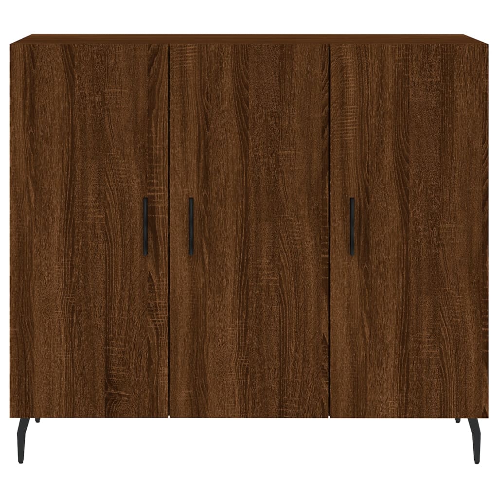 Credenza Rovere Marrone 90x34x80 cm in Legno Multistrato - homemem39