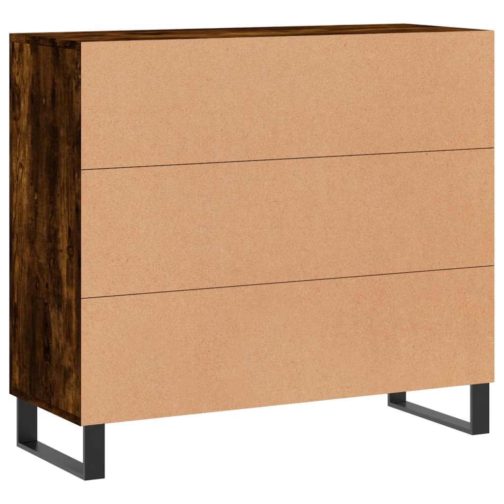 Credenza Rovere Fumo 90x34x80 cm in Legno Multistrato - homemem39