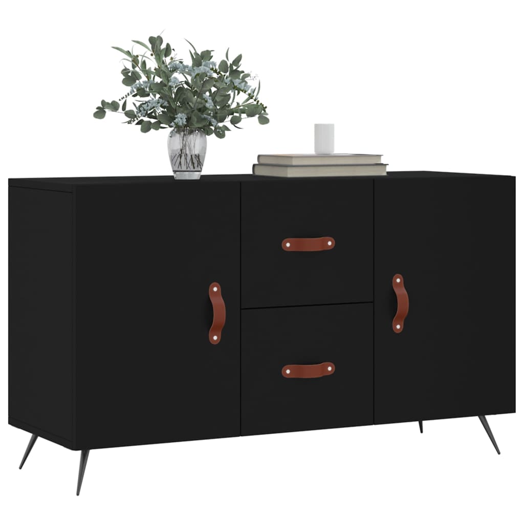 Credenza Nera 100x36x60 cm in Legno Multistrato - homemem39