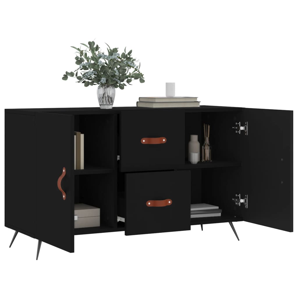 Credenza Nera 100x36x60 cm in Legno Multistrato - homemem39