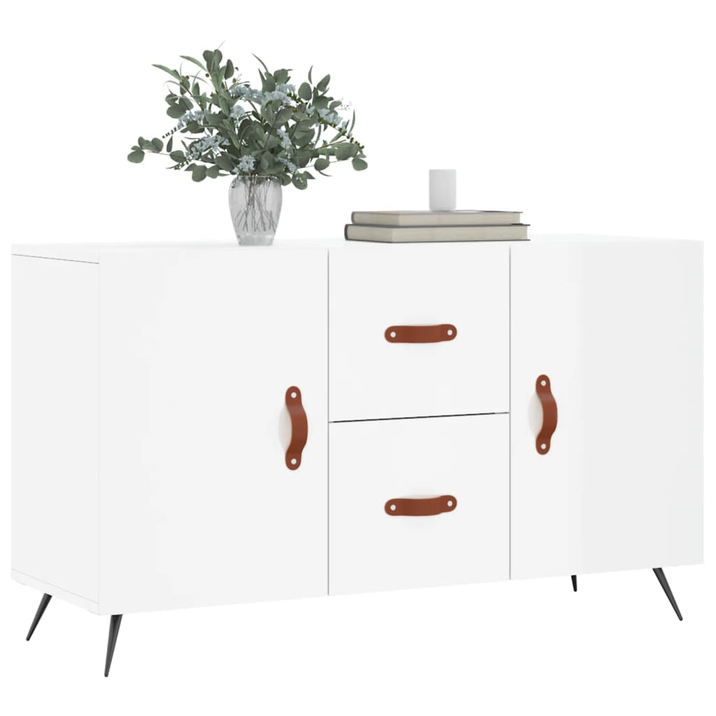 Credenza Bianco Lucido 100x36x60 cm in Legno Multistrato - homemem39