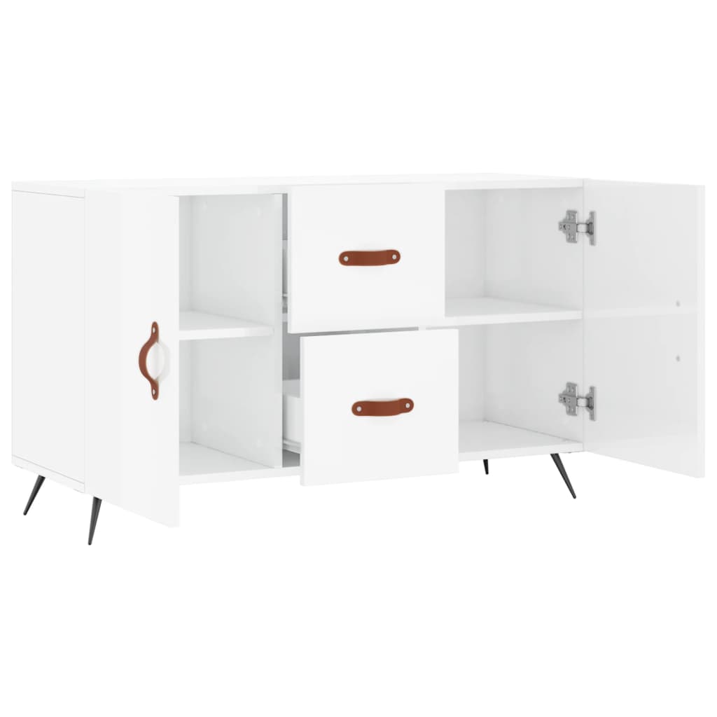 Credenza Bianco Lucido 100x36x60 cm in Legno Multistrato - homemem39