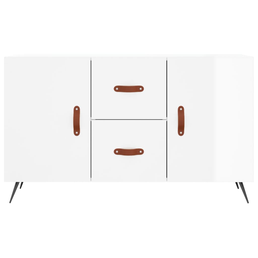 Credenza Bianco Lucido 100x36x60 cm in Legno Multistrato - homemem39