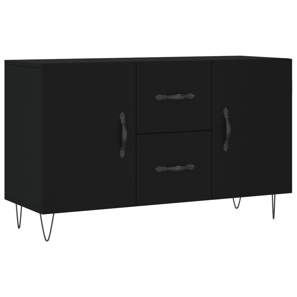 Credenza Nera 100x36x60 cm in Legno Multistrato - homemem39