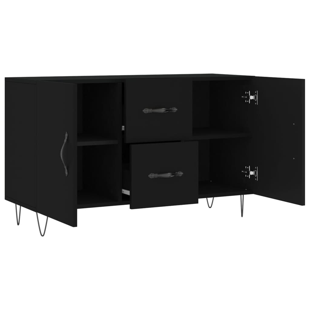 Credenza Nera 100x36x60 cm in Legno Multistrato - homemem39