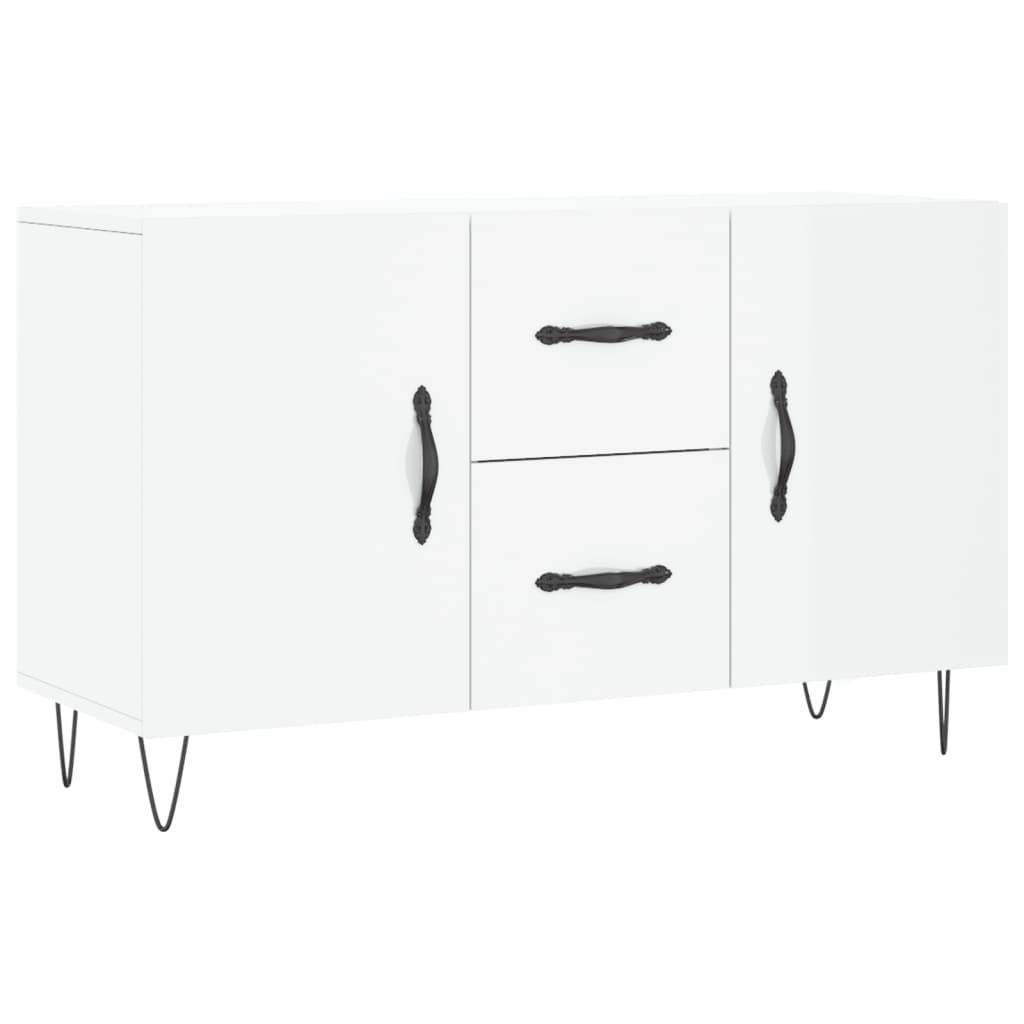 Credenza Bianco Lucido 100x36x60 cm in Legno Multistrato - homemem39