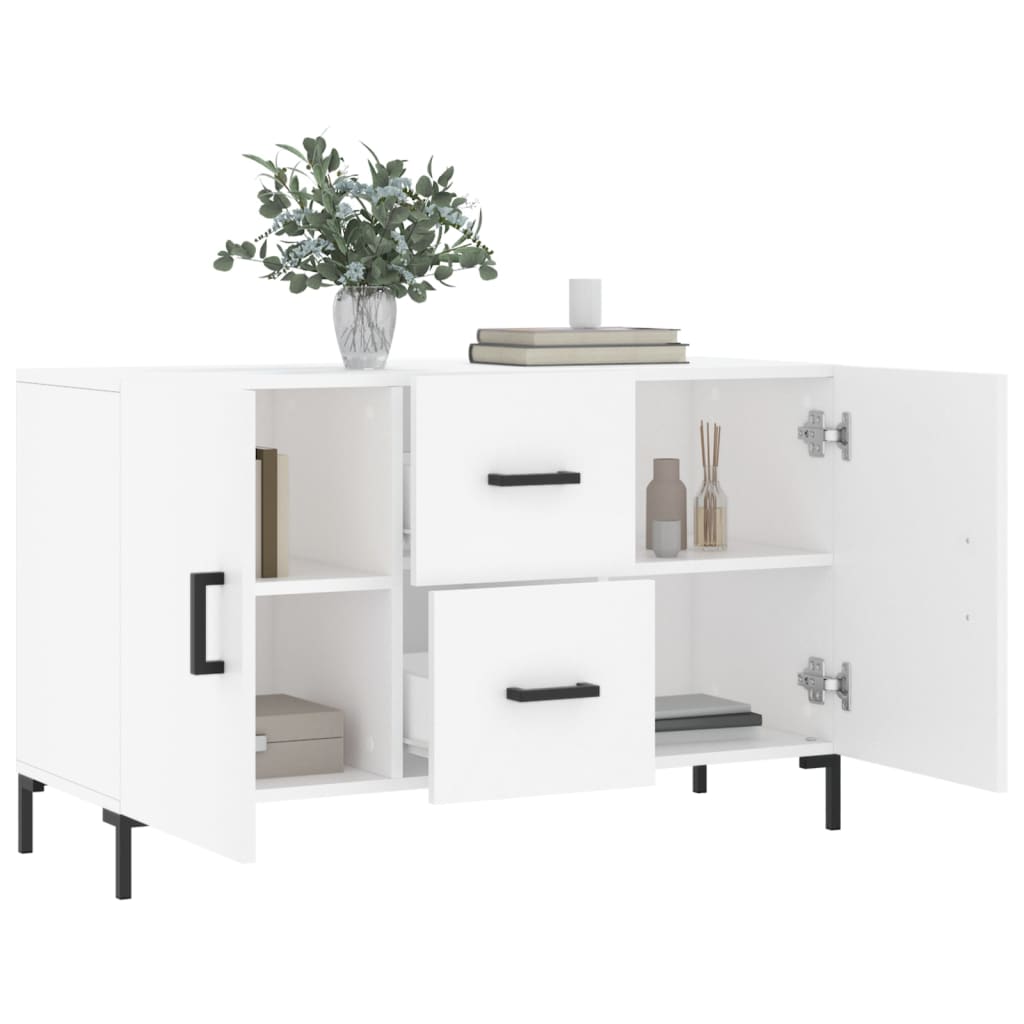 Credenza Bianca 100x36x60 cm in Legno Multistrato - homemem39