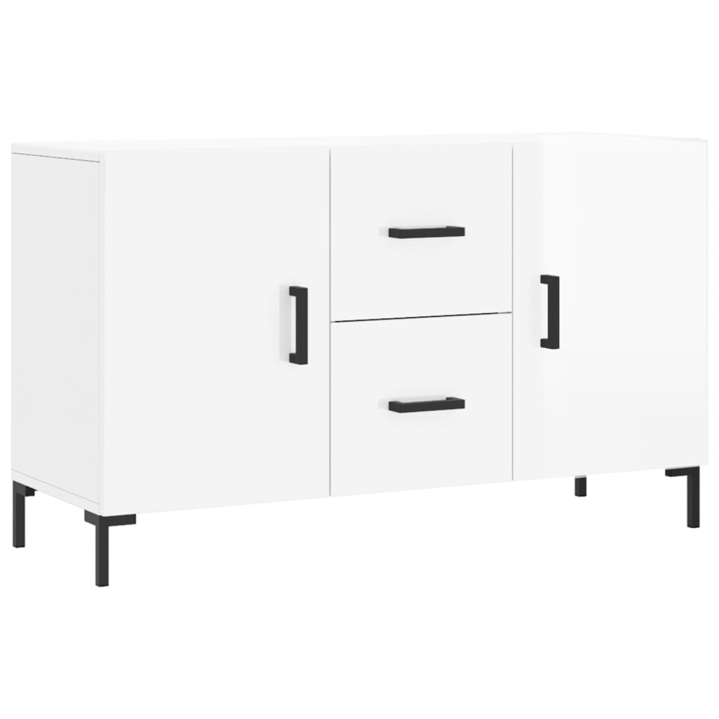 Credenza Bianco Lucido 100x36x60 cm in Legno Multistrato - homemem39