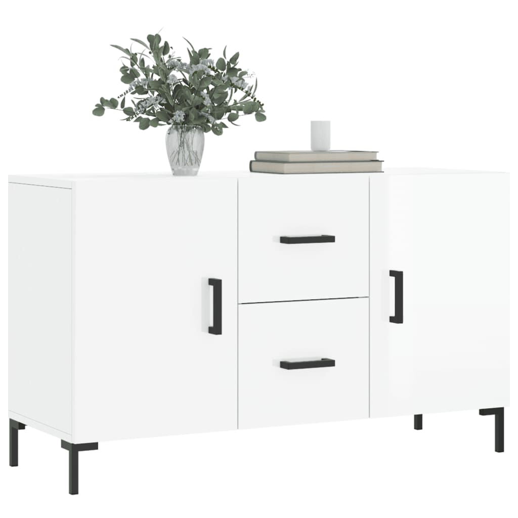 Credenza Bianco Lucido 100x36x60 cm in Legno Multistrato - homemem39