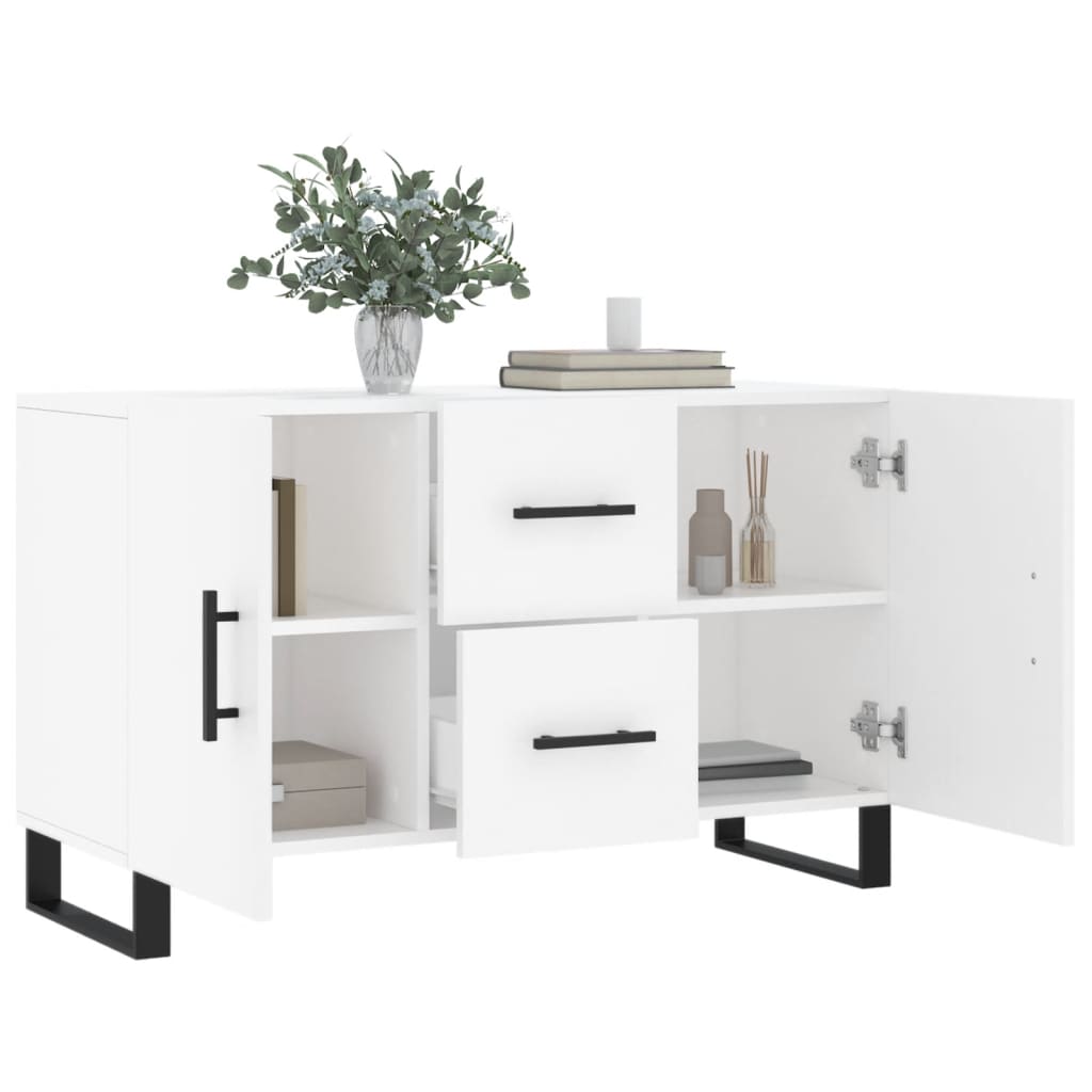 Credenza Bianca 100x36x60 cm in Legno Multistrato - homemem39