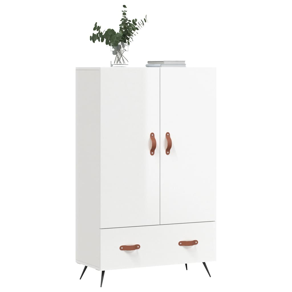 Credenza Bianco Lucido 69,5x31x115 cm in Legno Multistrato - homemem39