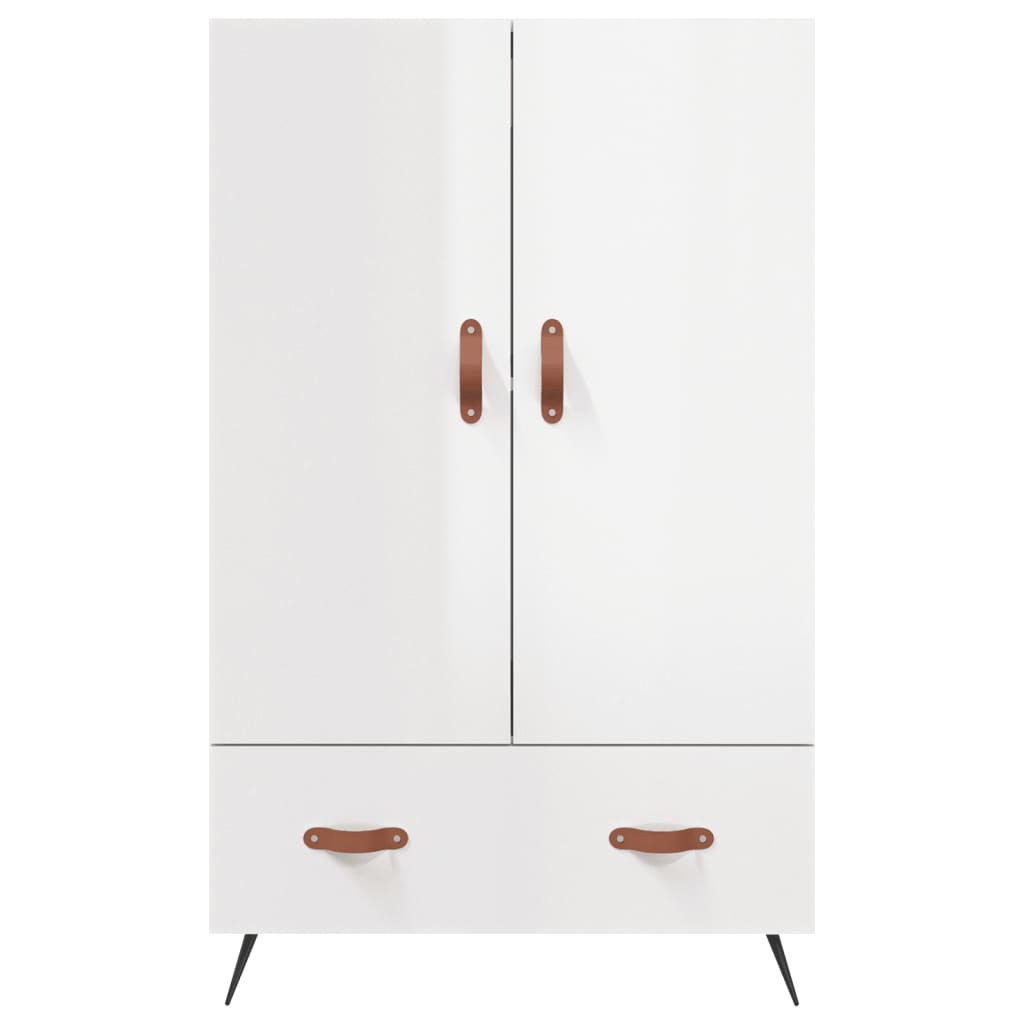 Credenza Bianco Lucido 69,5x31x115 cm in Legno Multistrato - homemem39