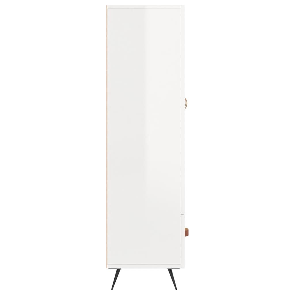 Credenza Bianco Lucido 69,5x31x115 cm in Legno Multistrato - homemem39