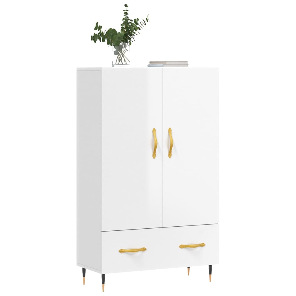 Credenza Bianco Lucido 69,5x31x115 cm in Legno Multistrato - homemem39