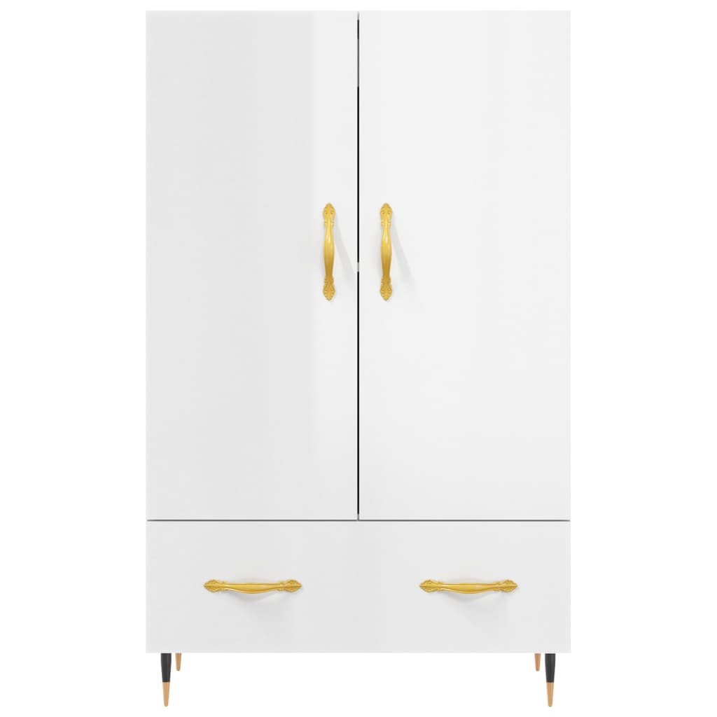 Credenza Bianco Lucido 69,5x31x115 cm in Legno Multistrato - homemem39