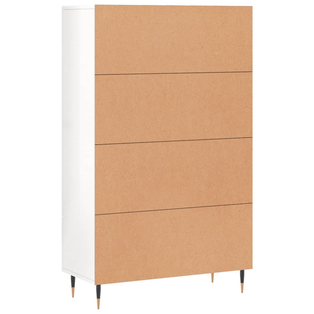 Credenza Bianco Lucido 69,5x31x115 cm in Legno Multistrato - homemem39