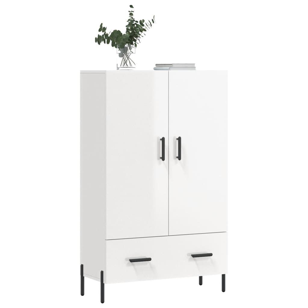 Credenza Bianco Lucido 69,5x31x115 cm in Legno Multistrato - homemem39