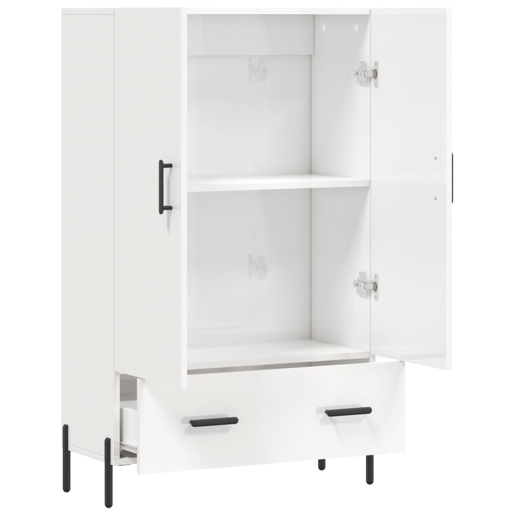 Credenza Bianco Lucido 69,5x31x115 cm in Legno Multistrato - homemem39