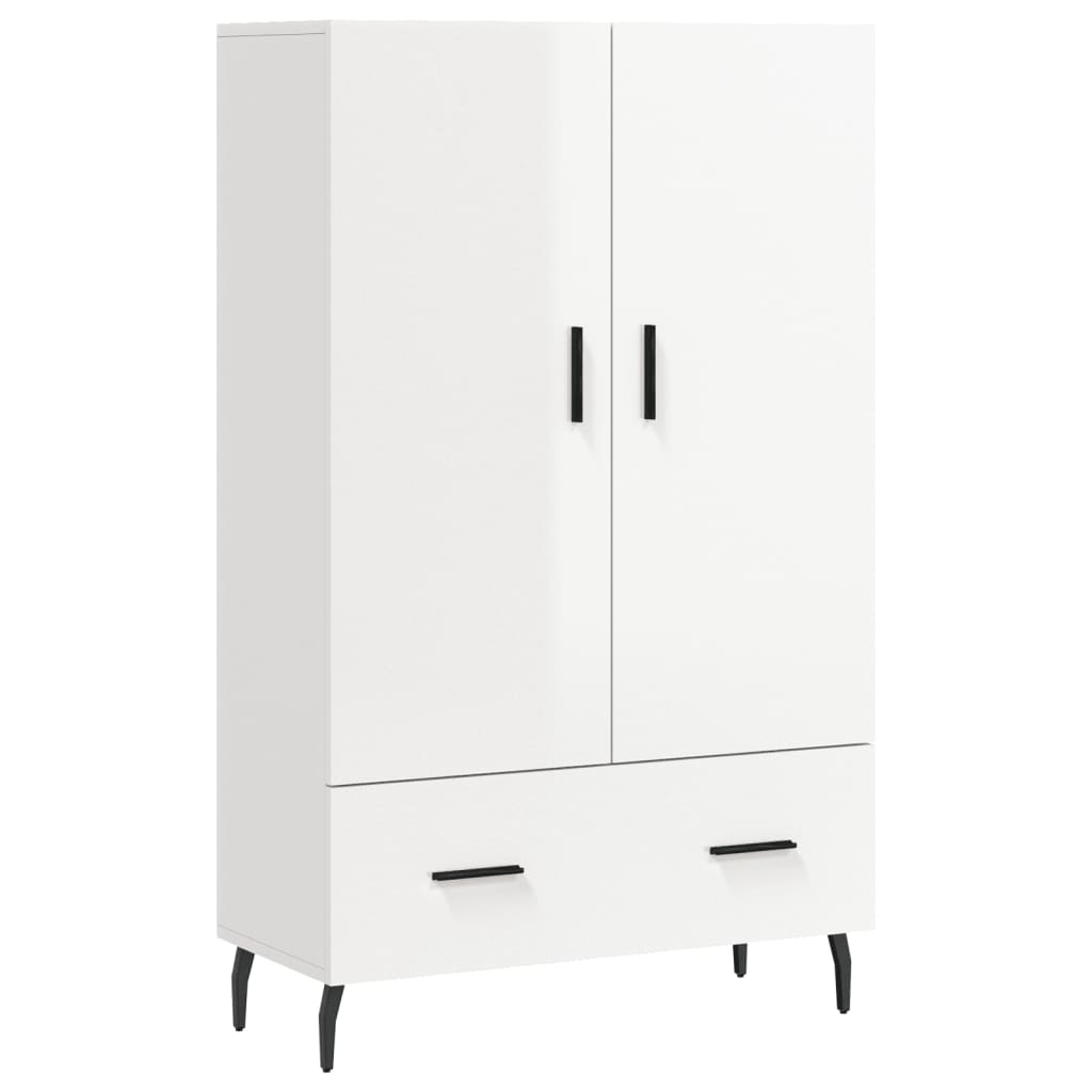 Credenza Bianco Lucido 69,5x31x115 cm in Legno Multistrato - homemem39